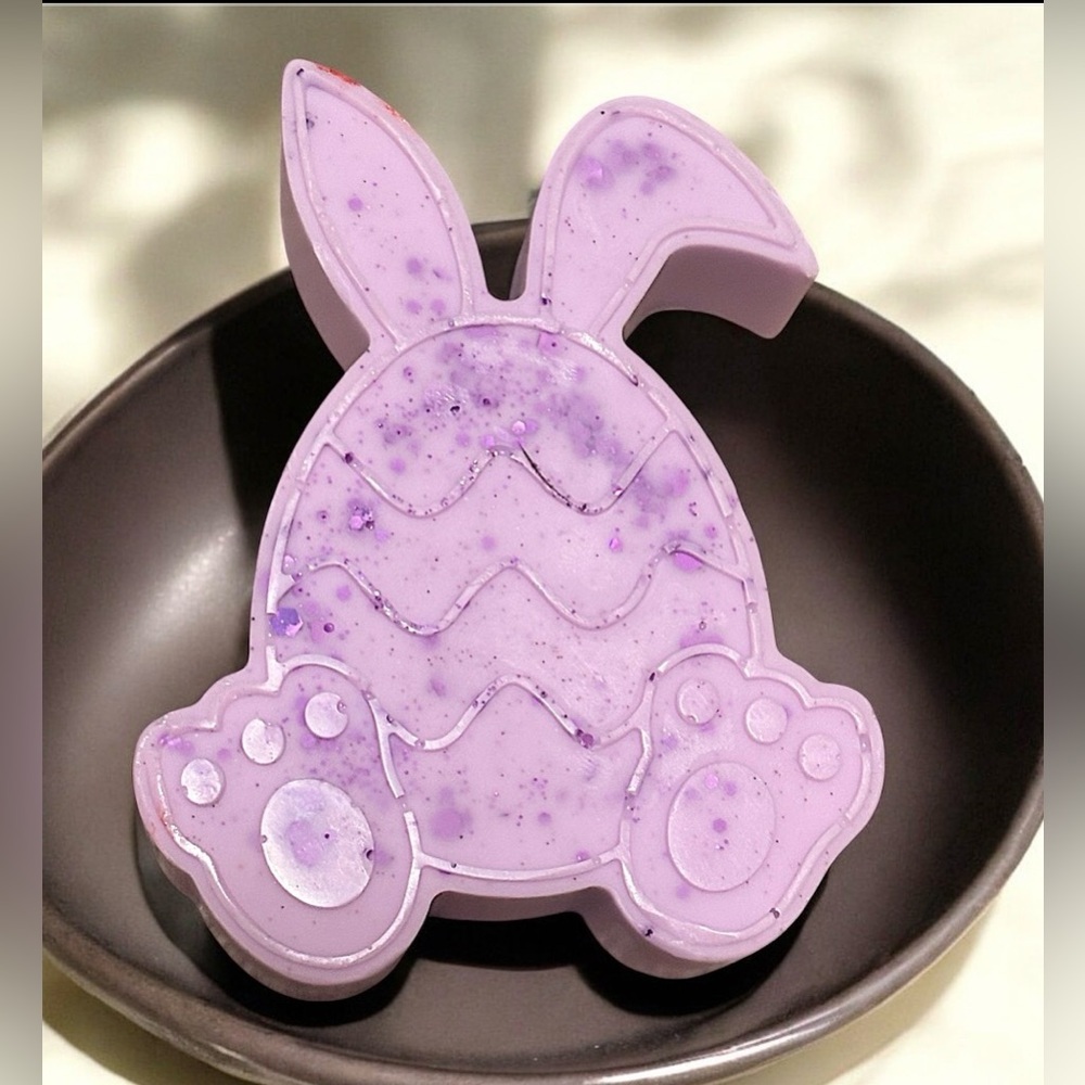 Vanilla soap Easter egg bunny 4x3in 8oz shea butter plant based handmade